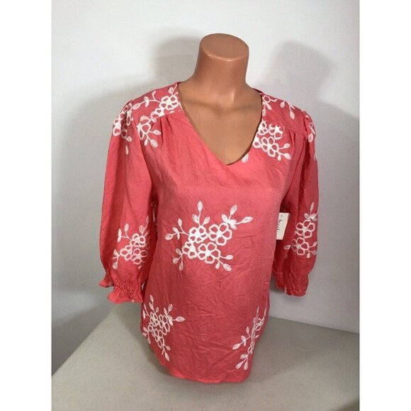 Sapphire Embroidered Blouse Womens Medium New - Picture 7 of 8
